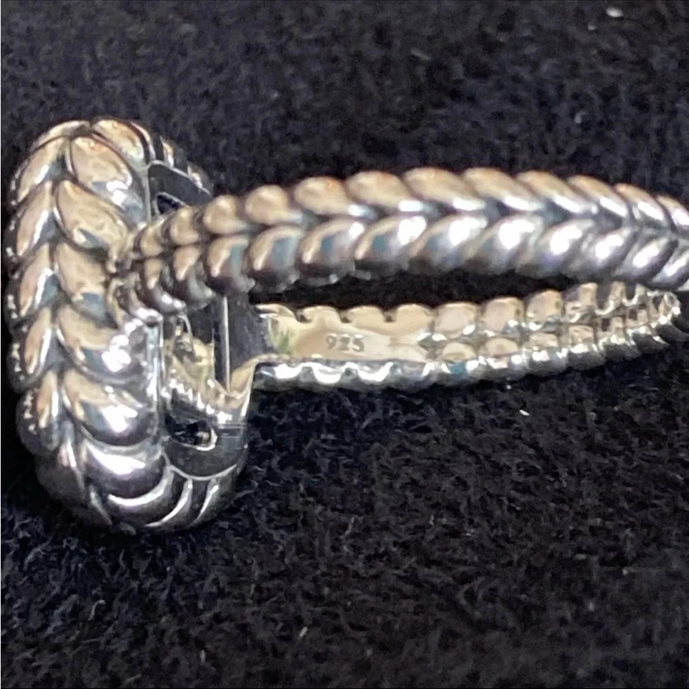 Tiffany Kay Studio Sterling Silver Herringbone Black Onyx Ring - Size 6